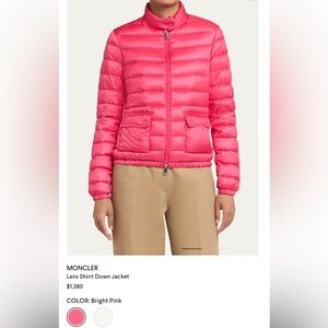 Moncler Pink Lans Down Puffer Jacket
